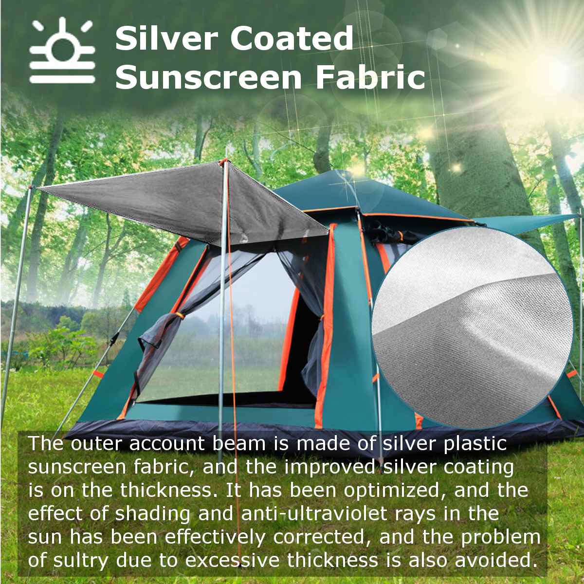 Cheap Goat Tents 5 6 Person Automatic Speed open Beach Tent Double Deck Tent Camping Tent With Mesh Portable Backpack Tent Suitable For Hiking   